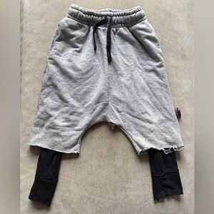 Nununu Gray and Black Layered Pant